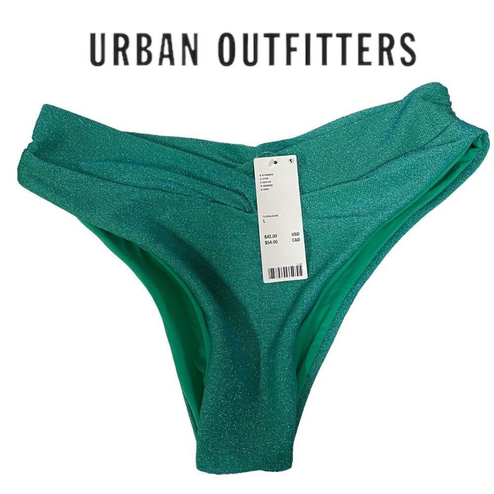 Urban Outfitters UO Out From Under Glimmer V-Front Bikini Bottom NEW L